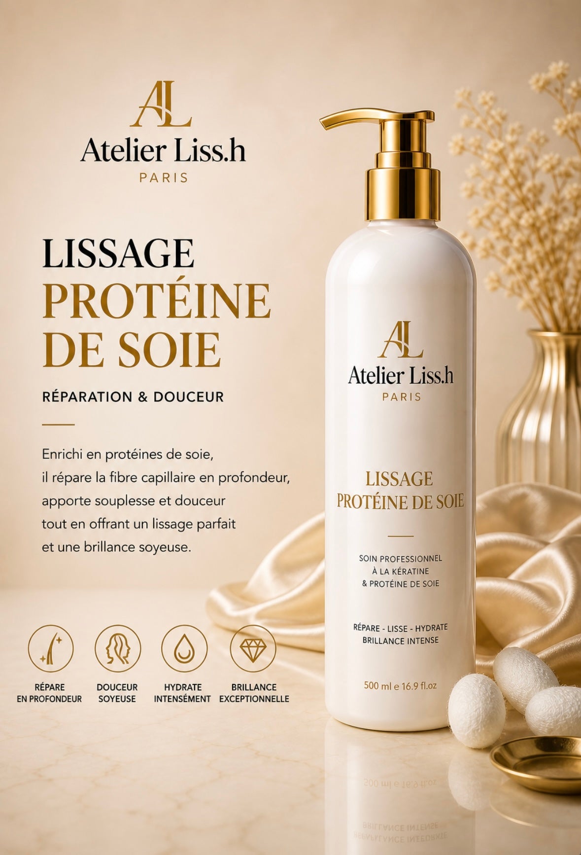 Lissage protéine de soie